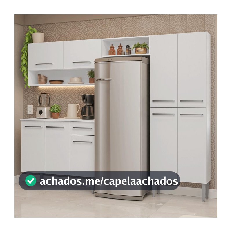 Armário de Cozinha Completa 229cm Branco Emilly Madesa 17