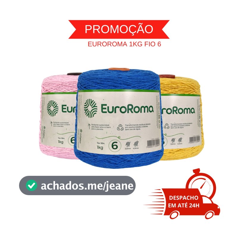 Barbante Euroroma 1kg Fio 6 Várias Cores