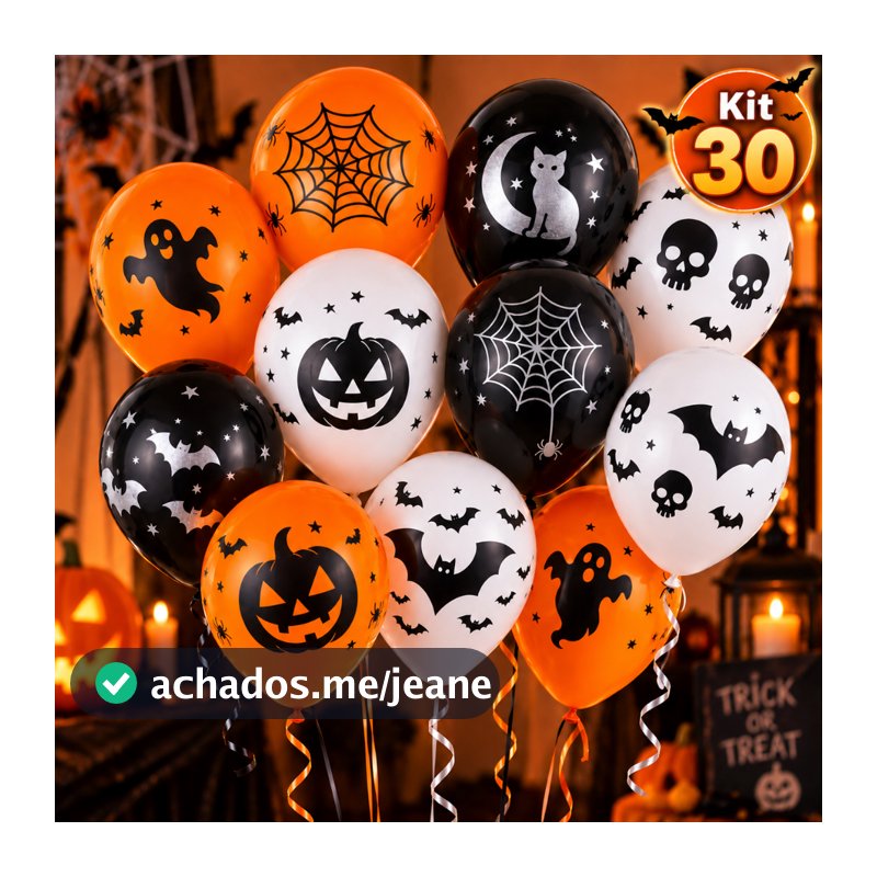 Kit Balão Bexiga Decoração de Halloween Festas Aniversario