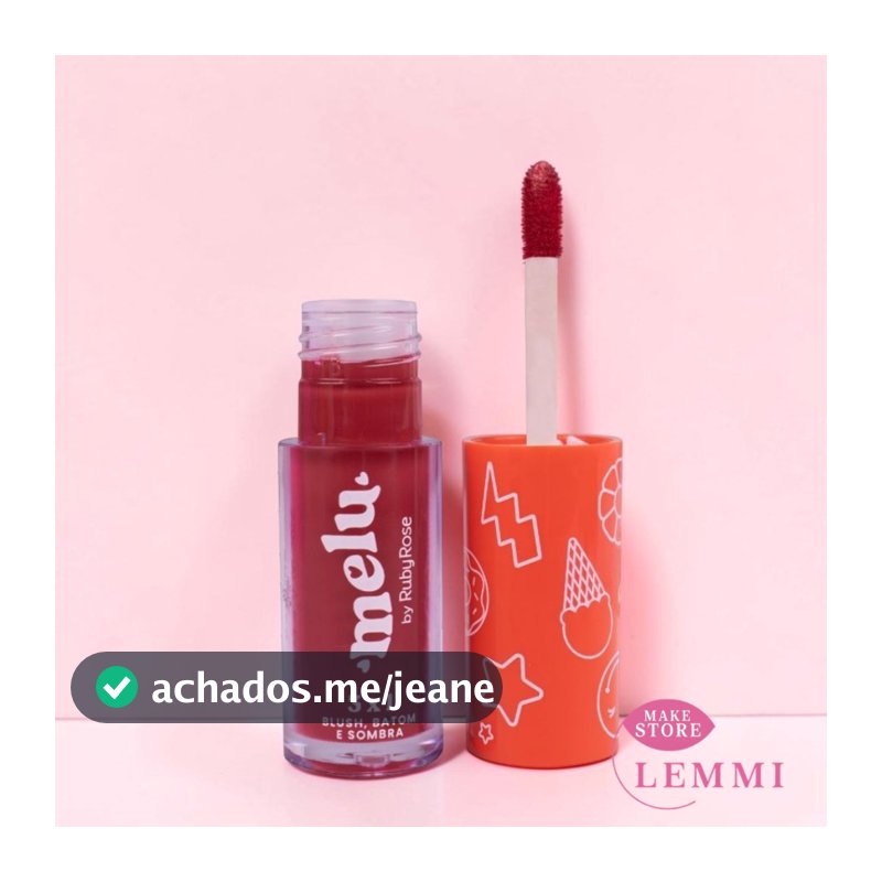 Blush, Batom e sombra 3x1 Melu - Ruby rose