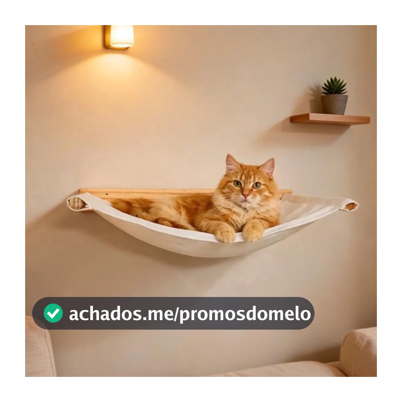 Rede Cama De Parede Grande Suspensa Para Gatos Brie Pet Bege