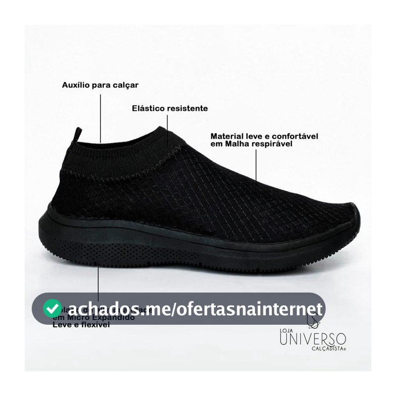 Tênis Masculino Feminino Calce Fácil Sem Cadarço