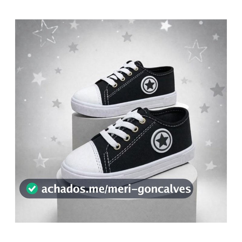 Tênis Infantil Sapatênis Casual Criança Modelo Unissex Preto Menino Menina Promoção Original