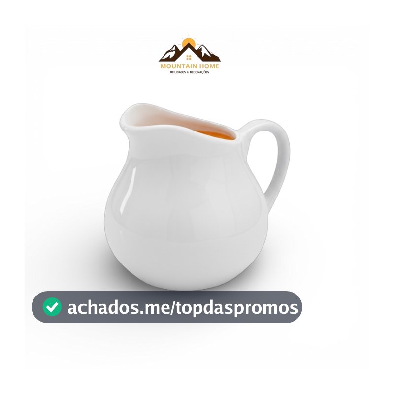 Jarra Leiteira de Porcelana Branca 750ml – Anatômica com Alça Cozinha Mesa Posta