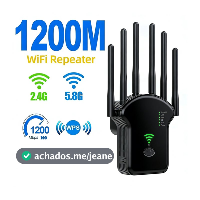 Repetidor WiFi Profissional 2800m 6 Antenas Roteador Amplificador de Sinal Modem 300Mbps