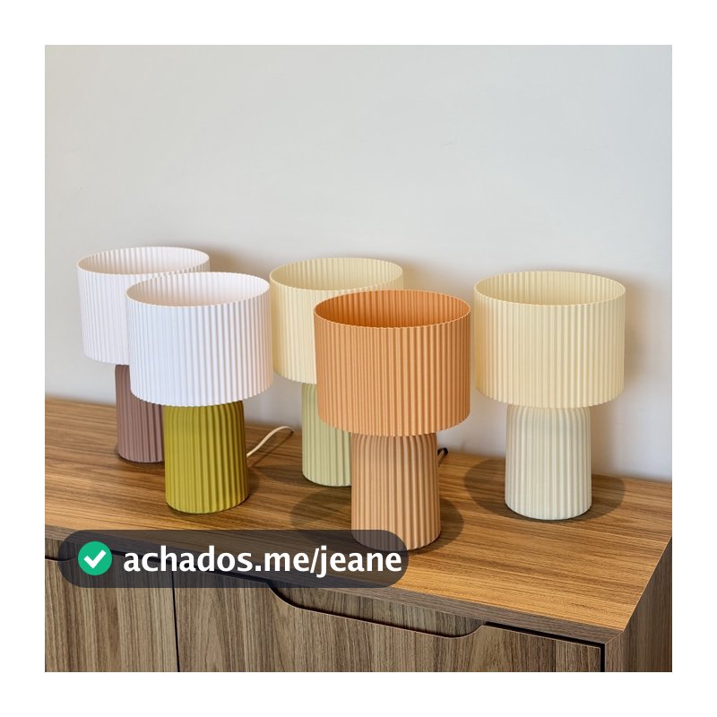 Luminária Torre | Abajur Canelado Moderno Decorativo para Mesa, Quarto, Sala e Cabeceira