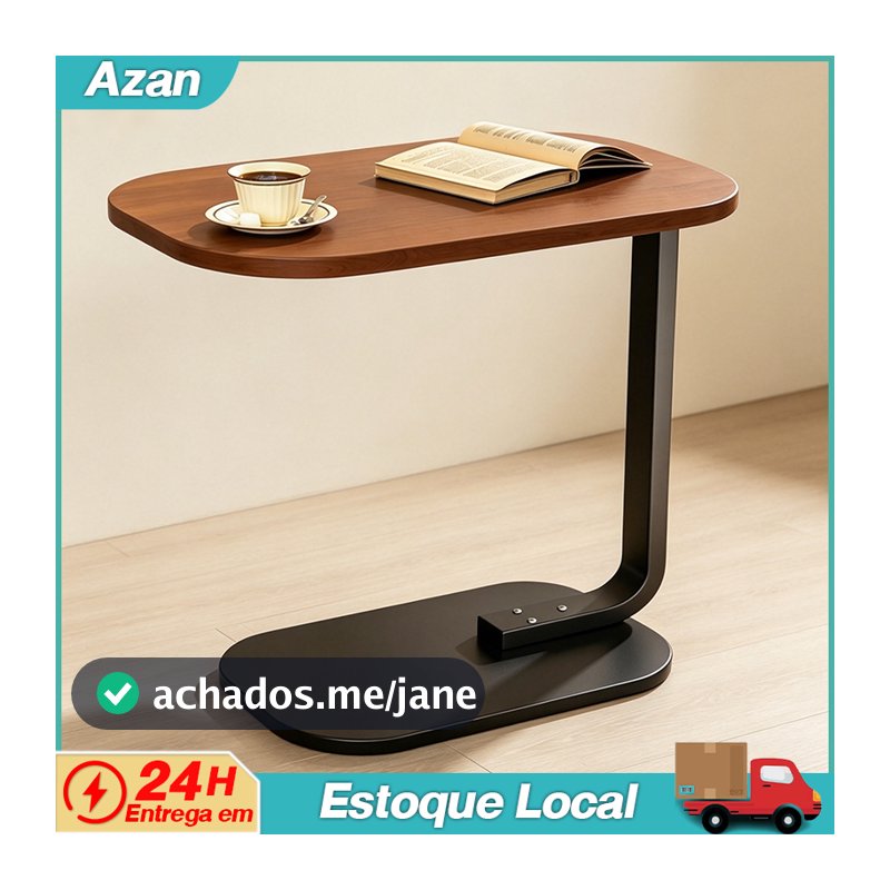 Mesa De Apoio Lateral Para Notebook LumináRia PortáTil Sofá Cama Luxo - Ferro E Mdf Mesa De Centro Pequena De Madeira