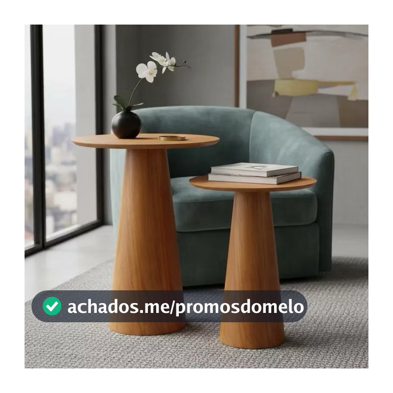 Mesa cone lateral decoração sala de estar