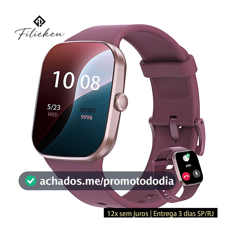 Smartwatch feminino TFT à prova d'água para esportes, monitoramento do sono e chamadas Bluetooth.
