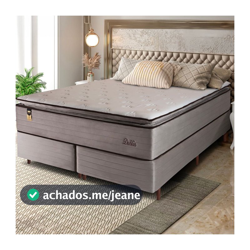 Cama Box Bipartida Queen Size Molas Ensacadas Espuma D33 73cm Hellen Dublin