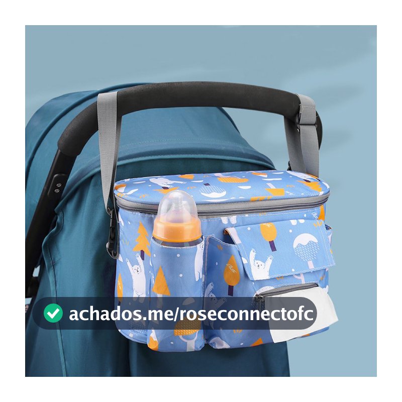 Bolsa Organizadora De Carrinho De Bebê Porta Fralda/Mamadeira,/Lenço Umedecido/Passeio
