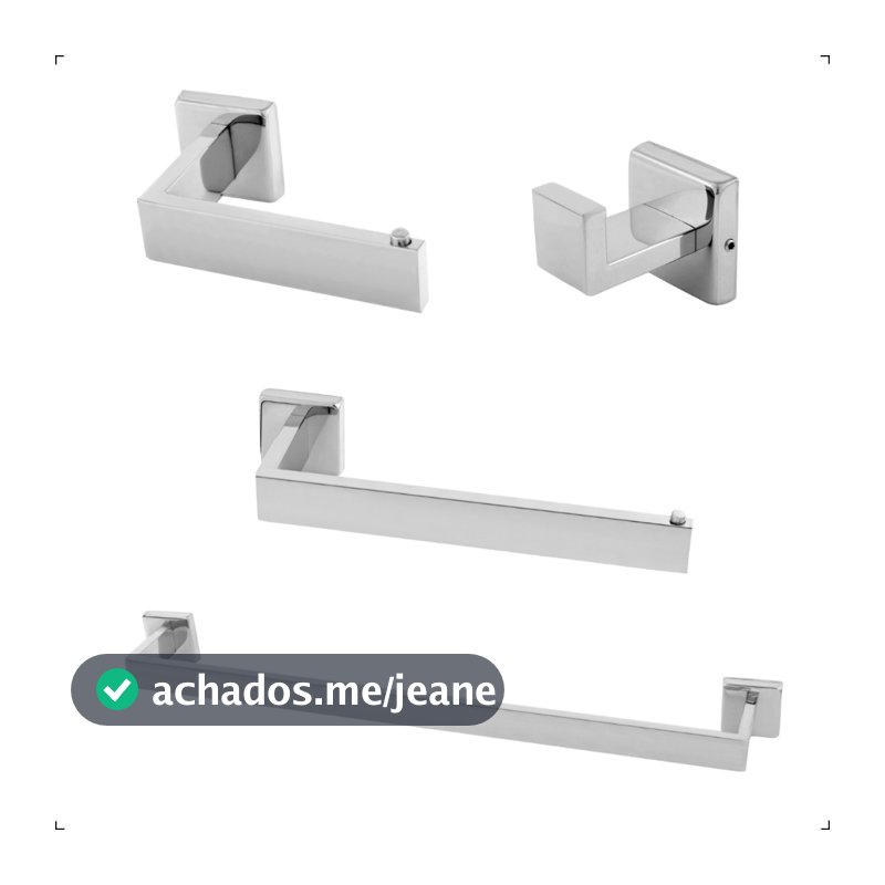 Kit Acessórios Banheiro Completo Luxo 4 Peças em Aço Inox 304 Lavabo Cromado