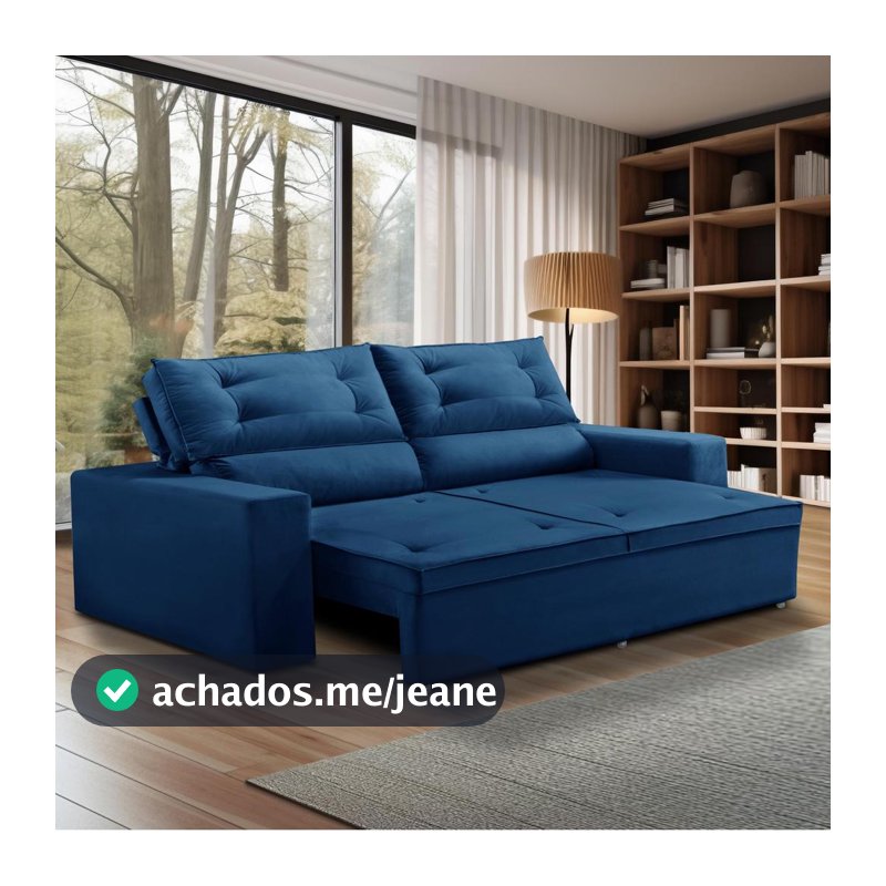 Sofá Retrátil e Reclinável 2 lugares com Molas 1,50m Lais Suede Adonai Estofados