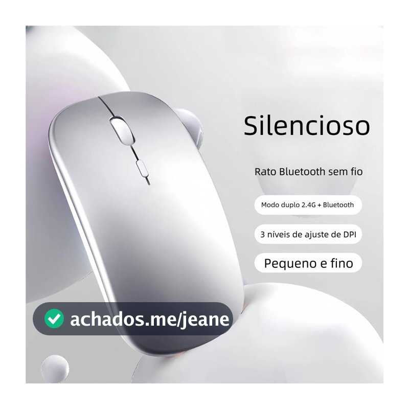 Mouse Sem Fio Home Office - Recarregável com Bateria Interna e LED RGB