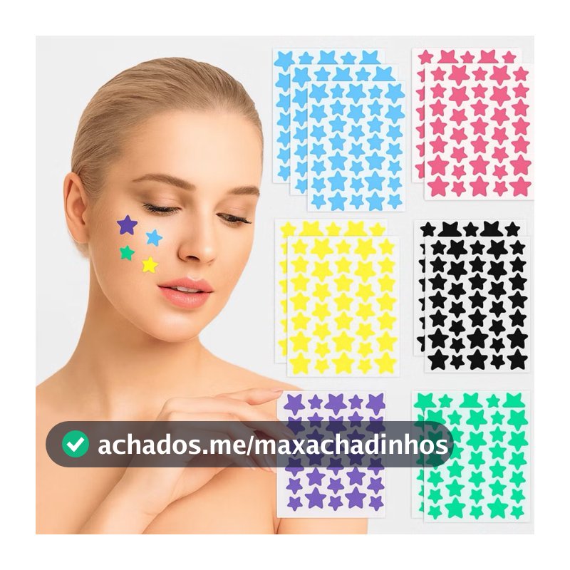 Adesivo para Espinha Formato Estrela Hidrocoloide 40/80/120/160/200/240 Unidades