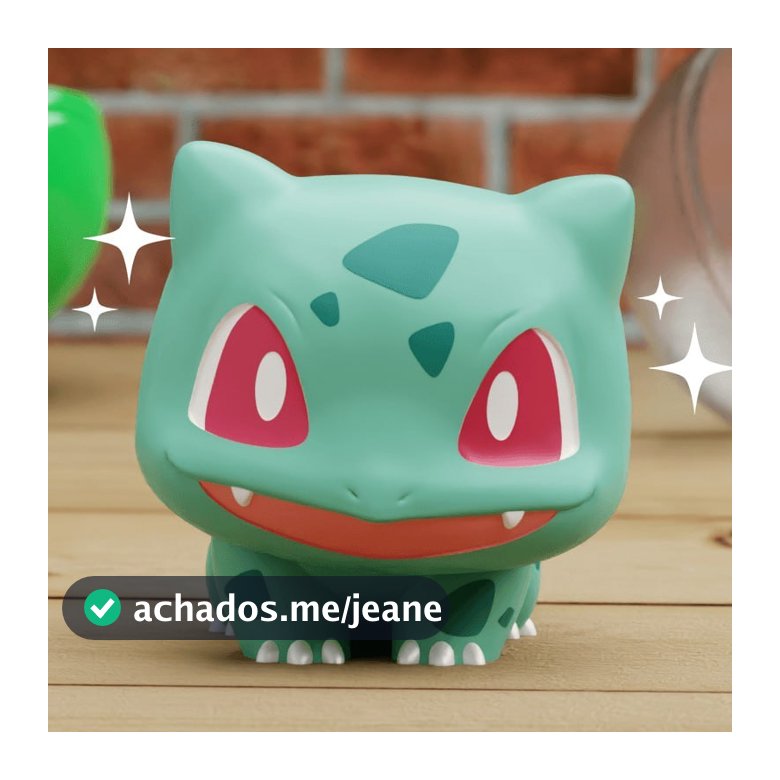 Decoração 3D Geek Chibi Fofa Bulbassauro - Pokémon
