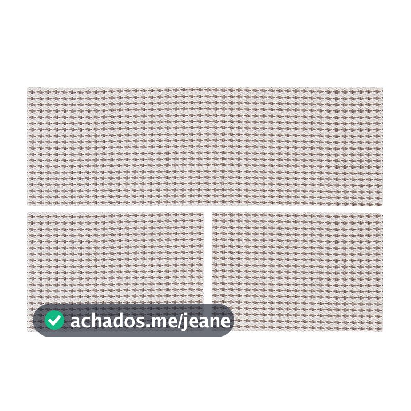 Jogo Tapete Boho Andaraí Off White/Capuccino 3pç Algodão FastLar