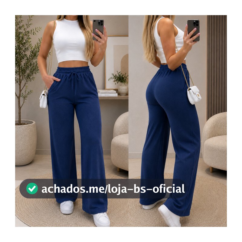 Calça Feminina Lanzinha Cintura Alta com Bolso Inverno