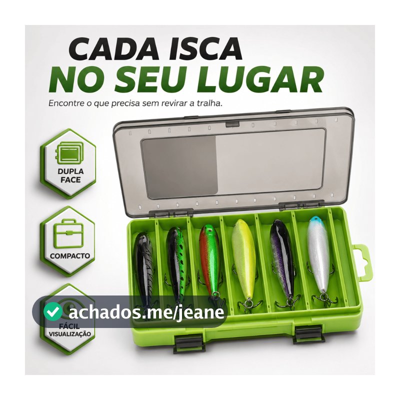Caixa Equipamento Pesca Organizador Dupla Porta Iscas Artificiais Anzóis