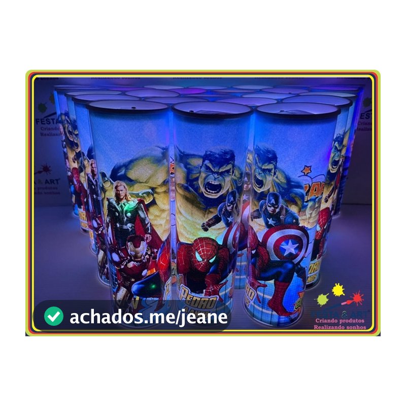 20 Centro de Mesa Luminária Led - Vingadores