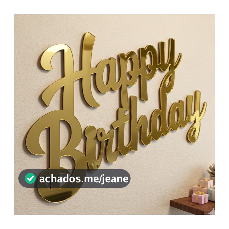 Palavra Decorativa em Acrílico para Painel de Aniversário Happy Birthday Decoração