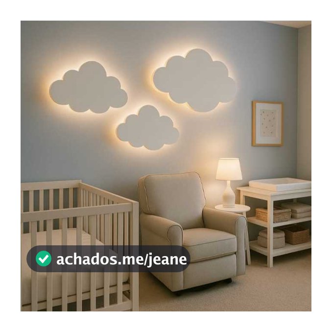 Kit 3 Luminária Nuvem Em MDF 15mm  Led Branca Quente ou Fria 3 Peças Pronta Entrega
