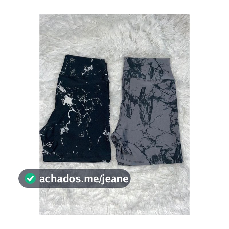 Kit 2 Shorts Fitness Marmorizado Roupa Academia Cintura Alta Feminino Tie Dye Zero Transparencia