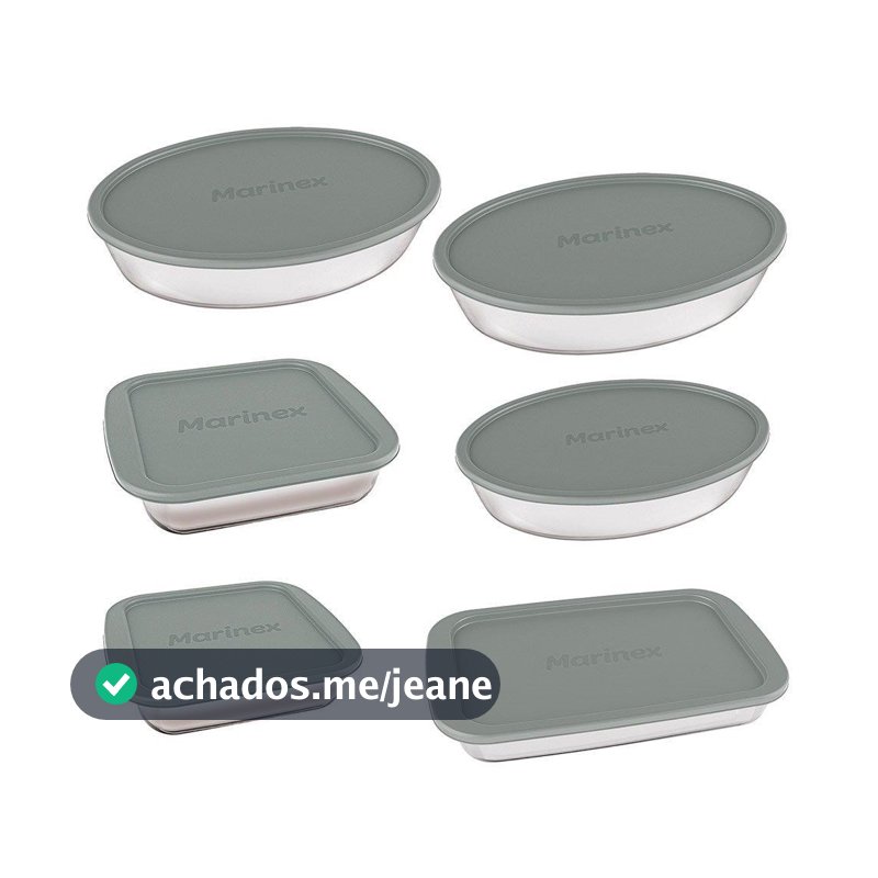 Conjunto Assadeira Marinex 1576 com Tampa Cinza 6 Peças