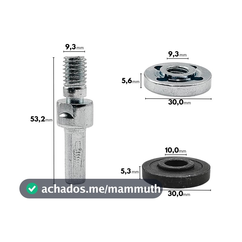 Haste Adaptador Disco Para Furadeira Parafusadeira Rosca M10 UN