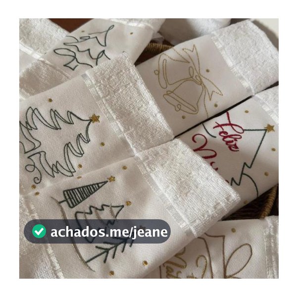 TOALHA NATALINA DE LAVABO COM DESENHO DE NATAL 30X45