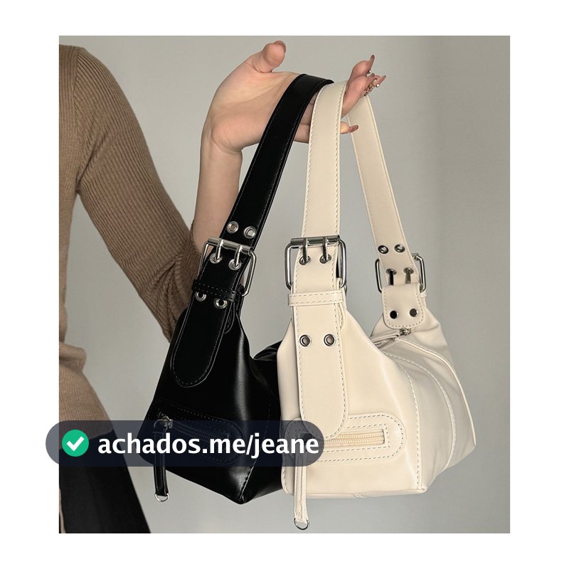 Bolsa De Ombro Com Zíper De Couro PU Feminino Design Sense Armpit Bag Retro Punk Style Y2K Bolsa Câmera Bolsa