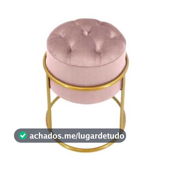 puff redondo ferro argola tubo aço pintura eletrostática tecido veludo