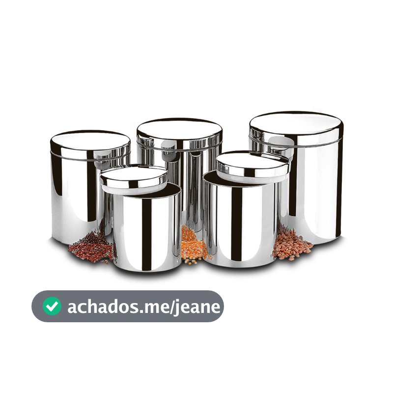 Conjunto De Potes Porta Mantimentos Com Tampa Brinox Suprema 5 Peças Inox