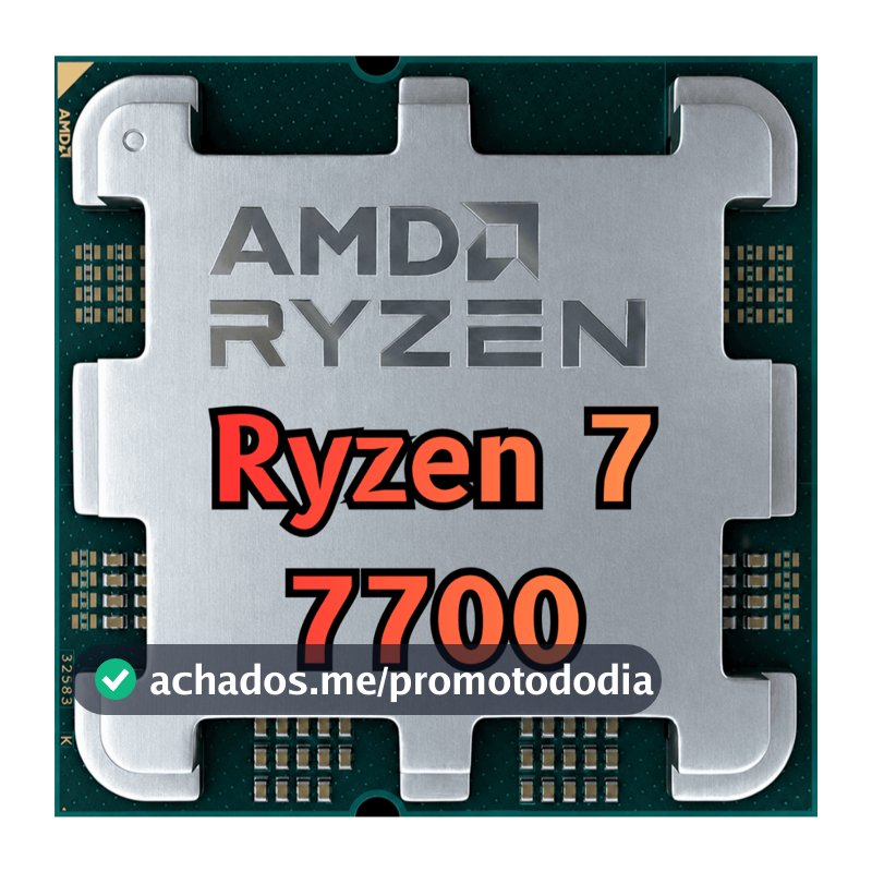 Processador AMD Ryzen 7 7700, 3.8GHz (5.3GHz Max Turbo), Cache 40MB, 8 Núcleos, 16 Threads, AM5, Com Vídeo Integrado