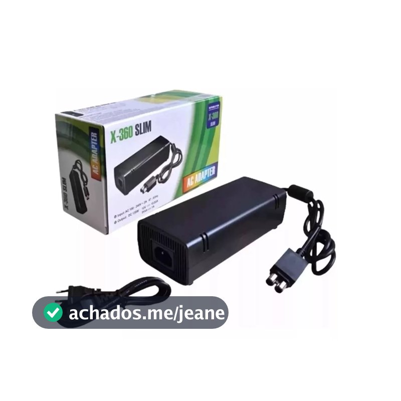 Fonte Xbox 360 Slim Video Game Bivolt 110v 220v 2 Pinos