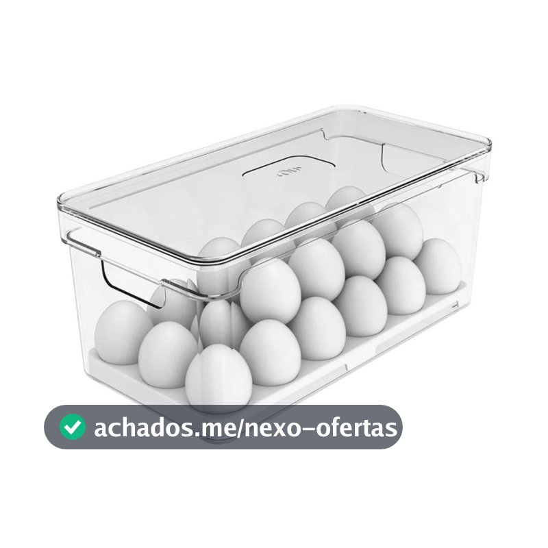Organizador de Geladeira para Ovos com Tampa 14, 21 e 36 Unidades - Linha Clear Fresh - OU