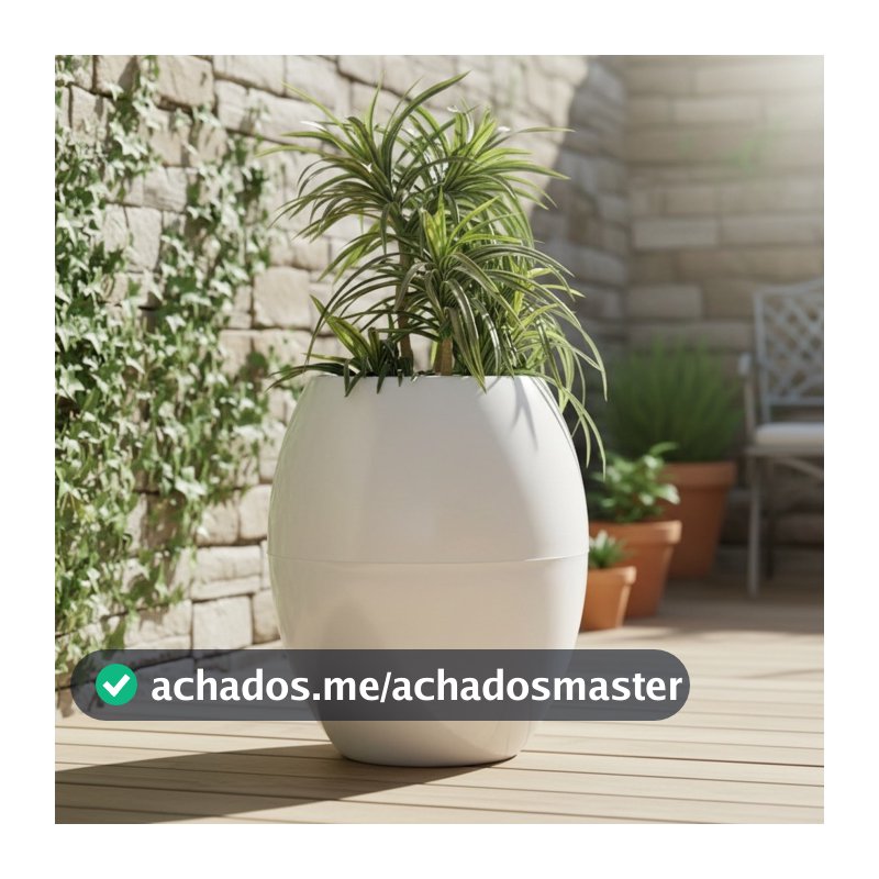 Vaso oval liso G em polietileno para plantas, ideal para decoração de áreas externas e internas