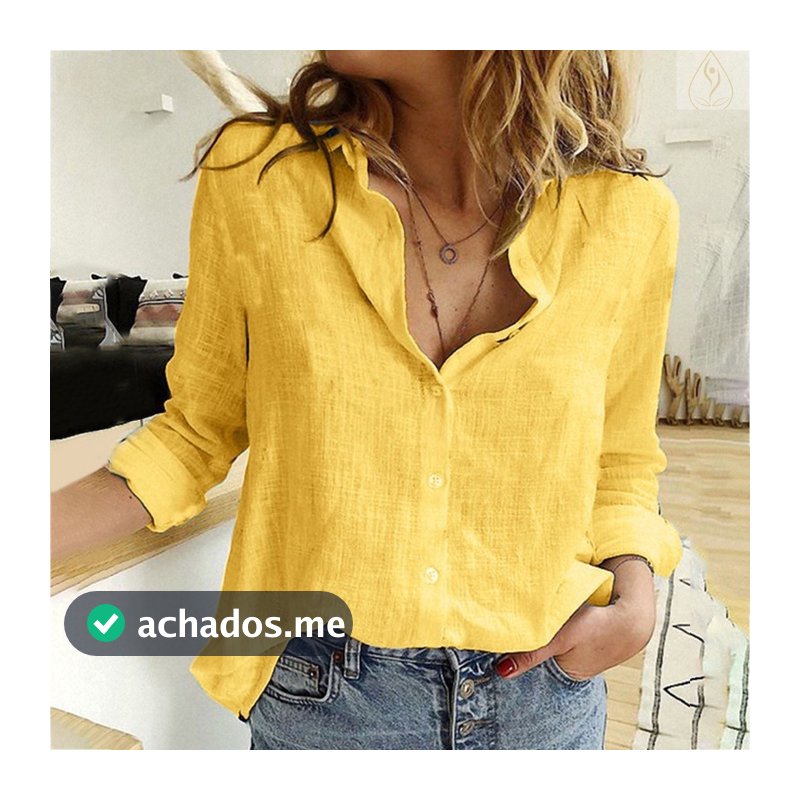 Mulheres camisas de linho e blusas moda simples camisa manga comprida cor sólida casual solto manga longa camisa de linh