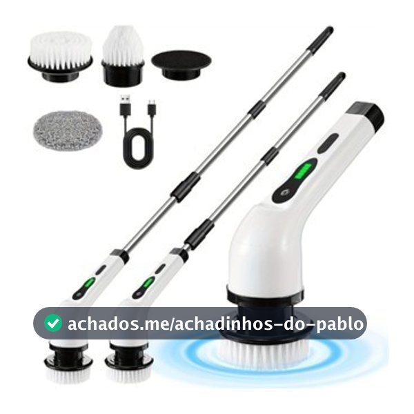 Escova Elétrica de Limpeza Ajustável Janela Banheiro e Cozinha Ferramenta 9 em 1 Recarregável