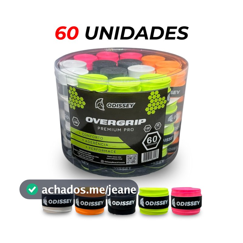 Overgrip Kit 60 Unidades Raquete Beach Tennis Padel Tênis