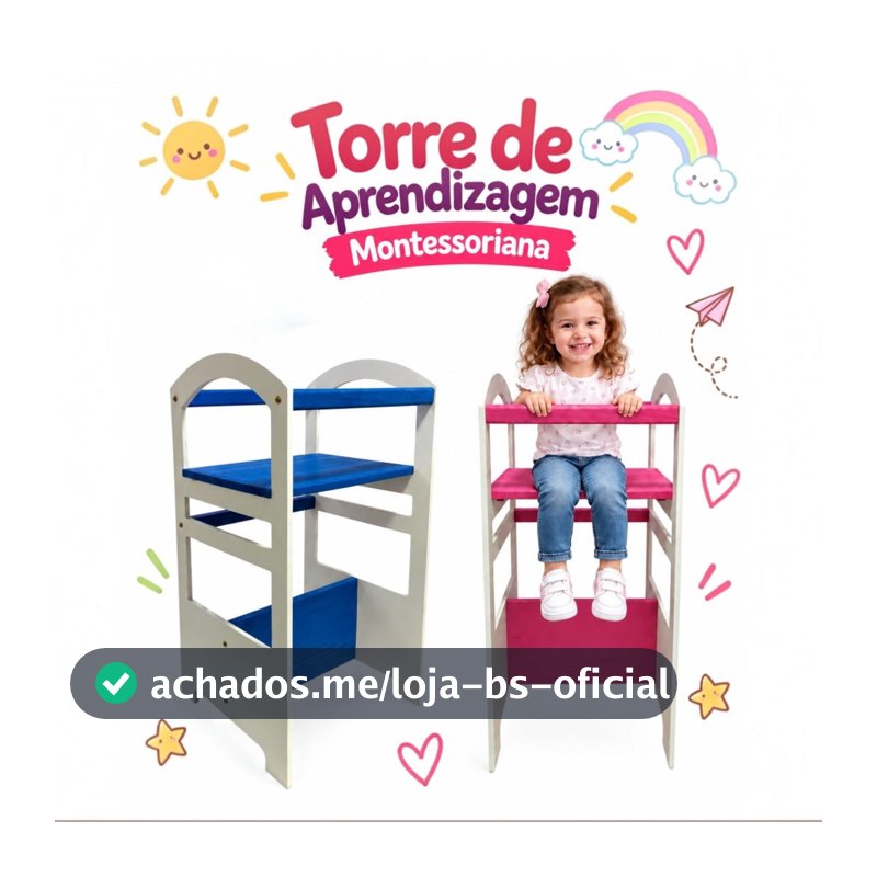 Torre de Aprendizagem Infantil Montessori 4 em 1