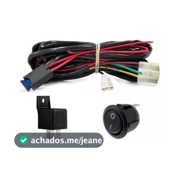 Chicote Farol De Milha Universal Com Rele Fusivel E Botao