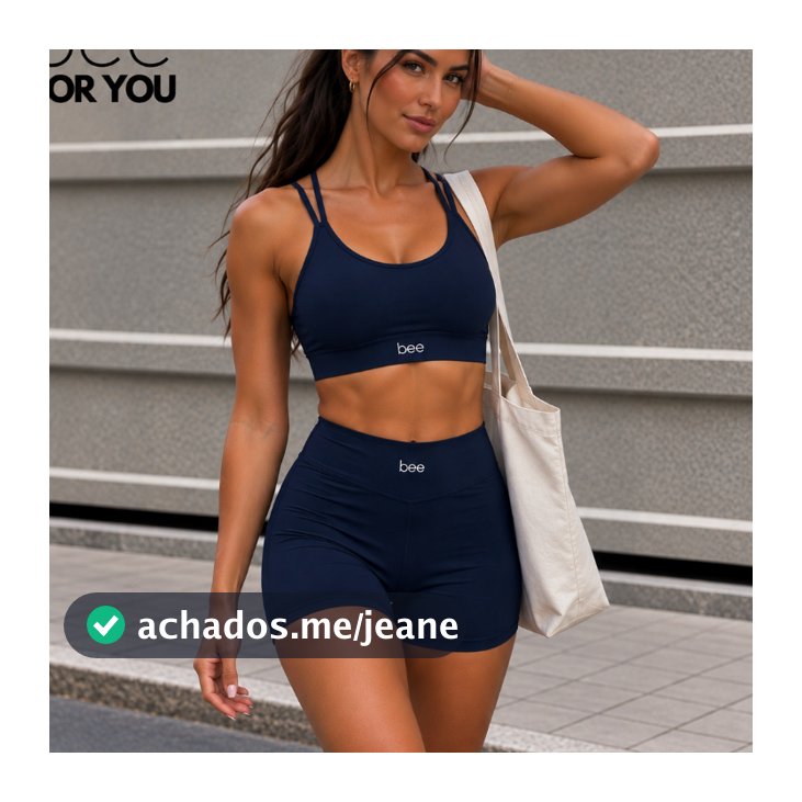 Conjunto Fitness Feminino Cós Alto Top com Bojo Sem Transparência Academia