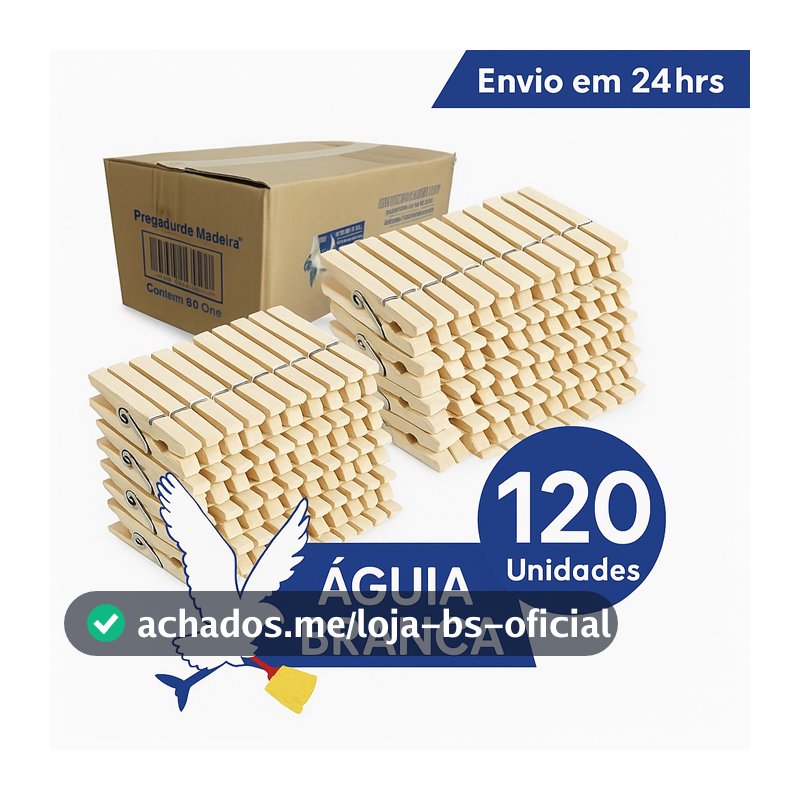 Kit com até 120 Prendedores de Madeira – Alta Resistência pregador