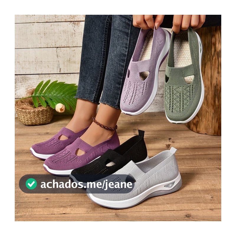 Sapatos esportivos femininos, sapatos de passeio respiráveis casuais,