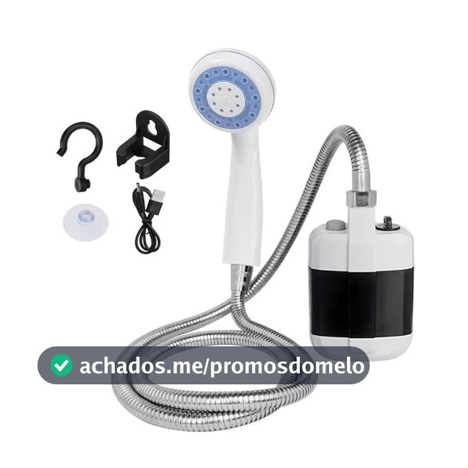 Chuveiro Elétrico Recarregável Portátil Camping Pesca Pets à Prova D’água ON-TA19