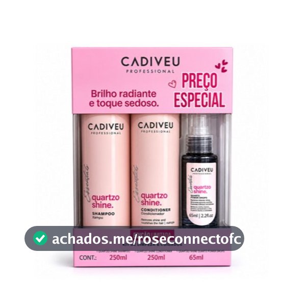 Cadiveu Professional Quartzo Shine KIT de Limpeza Shampoo 250ml + Condicioandor 250ml e Sérum 65ml