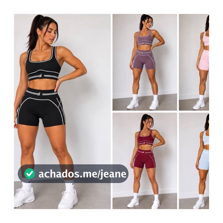 Conjunto Fitness Feminino Shorts E Top Academia Shorts Curto Treino SD1913