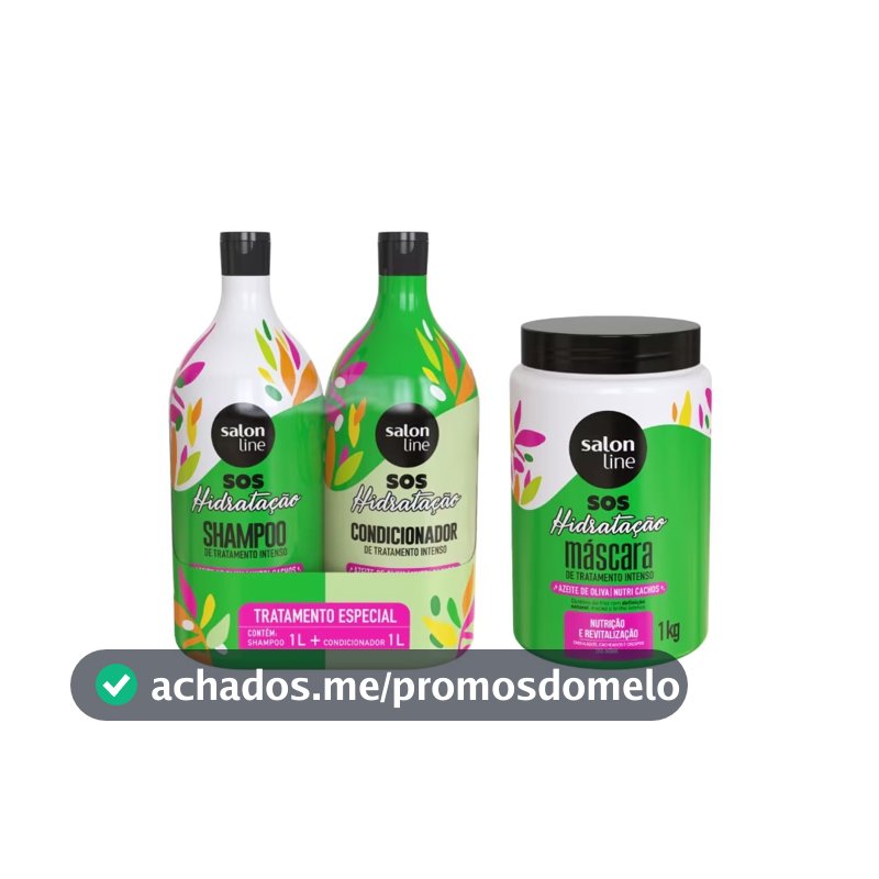 Kit SOS Hidratação Ultra Cachos com Máscara de Hidratação Salon Line