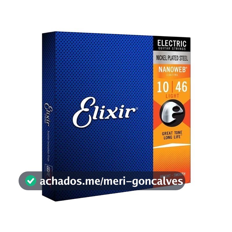 Encordoamento Elixir Nanoweb 12052 para Guitarra 010 Light